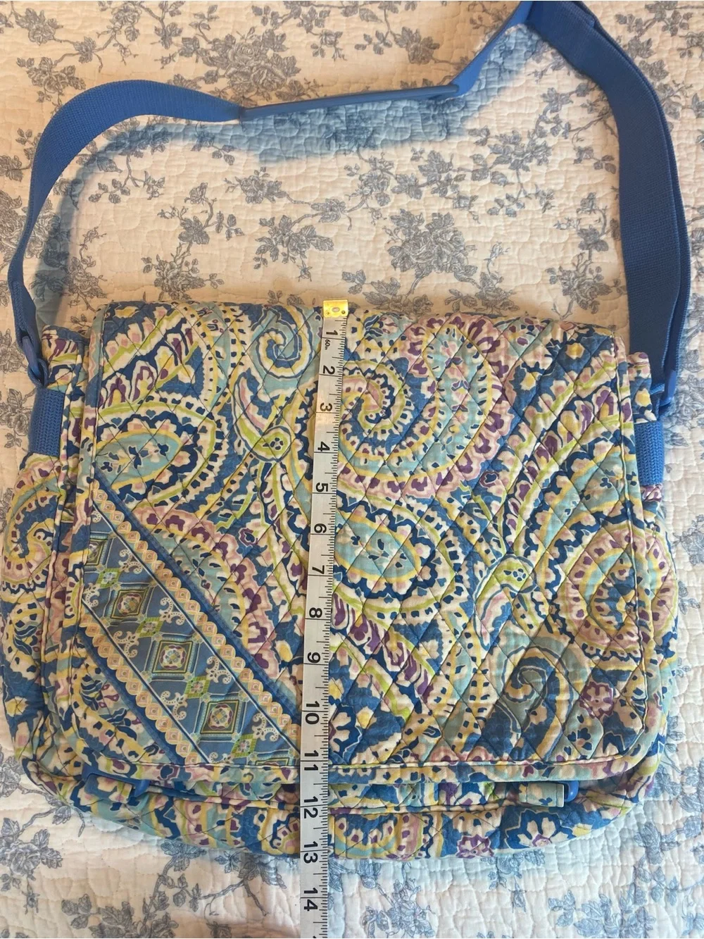 Vera Bradley Vintage Classic Messenger Bag Capri Blue Y2K